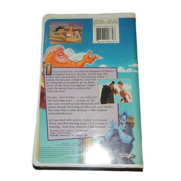 DISNEY'S HERCULES: ZERO TO HERO vintage clamshell case VHS movie - Picture 3 of 12